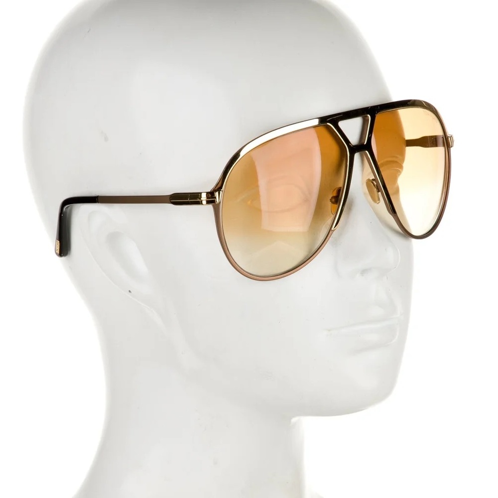New Authentic Tom Ford Gold Gradient Xaier TF 1060 Aviator Sunglasses